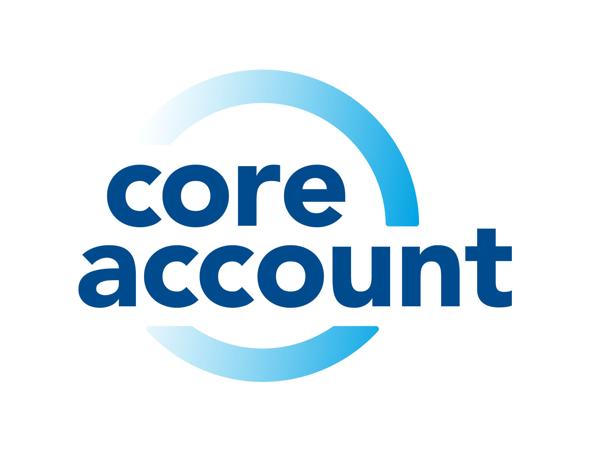 blue logo with gradient ring for core account at credit union