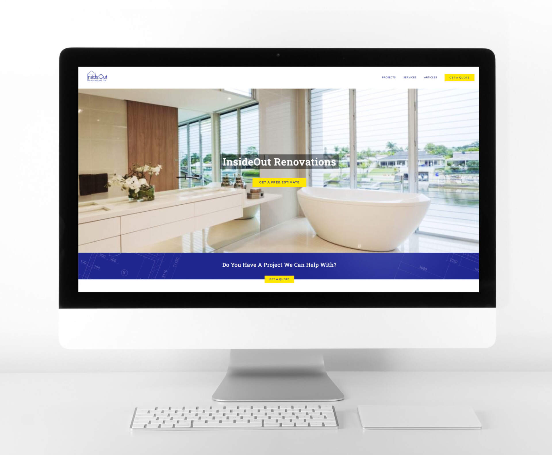 InsideOut_mockup_webpage home renovations home page with large feature image mocked up on computer screen