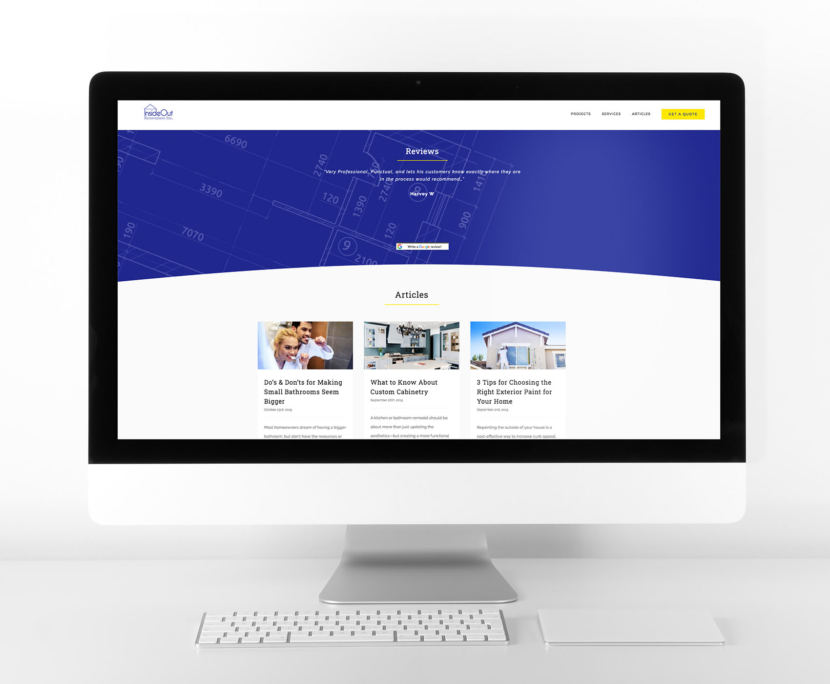 InsideOut_mockup_webpage_reviews mockup of home renovation home page reviews and articles section