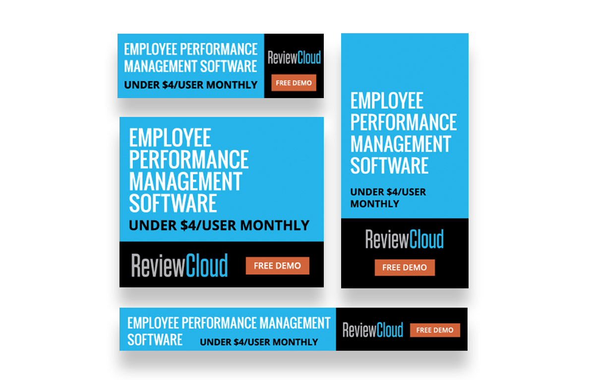 Review cloud display ads for employee performance management software