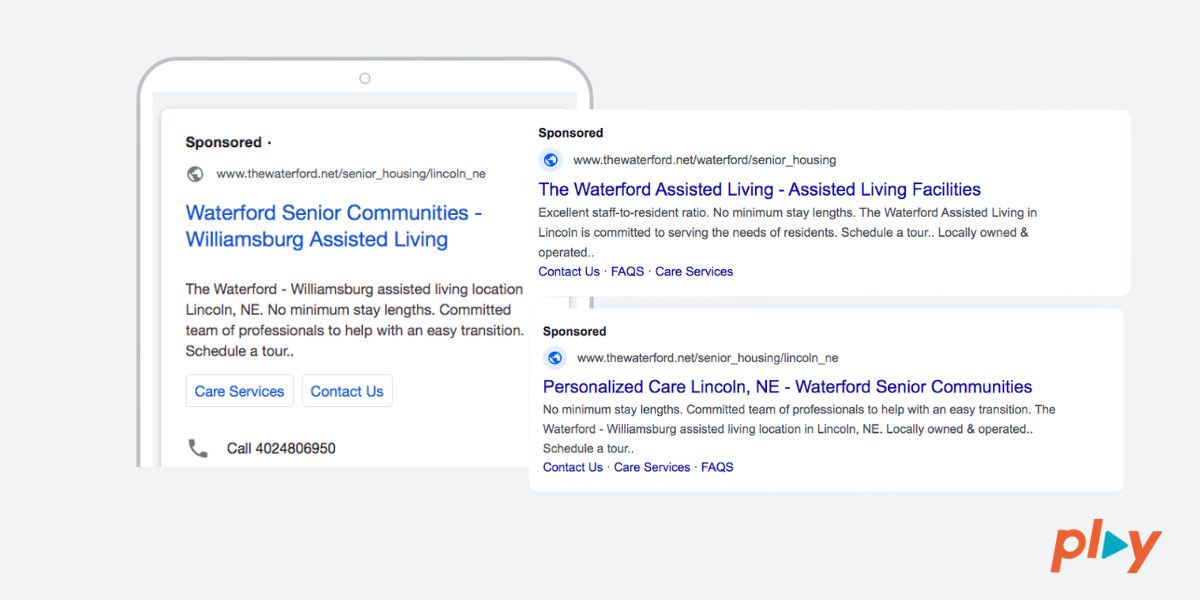 google paid search case study retirement home